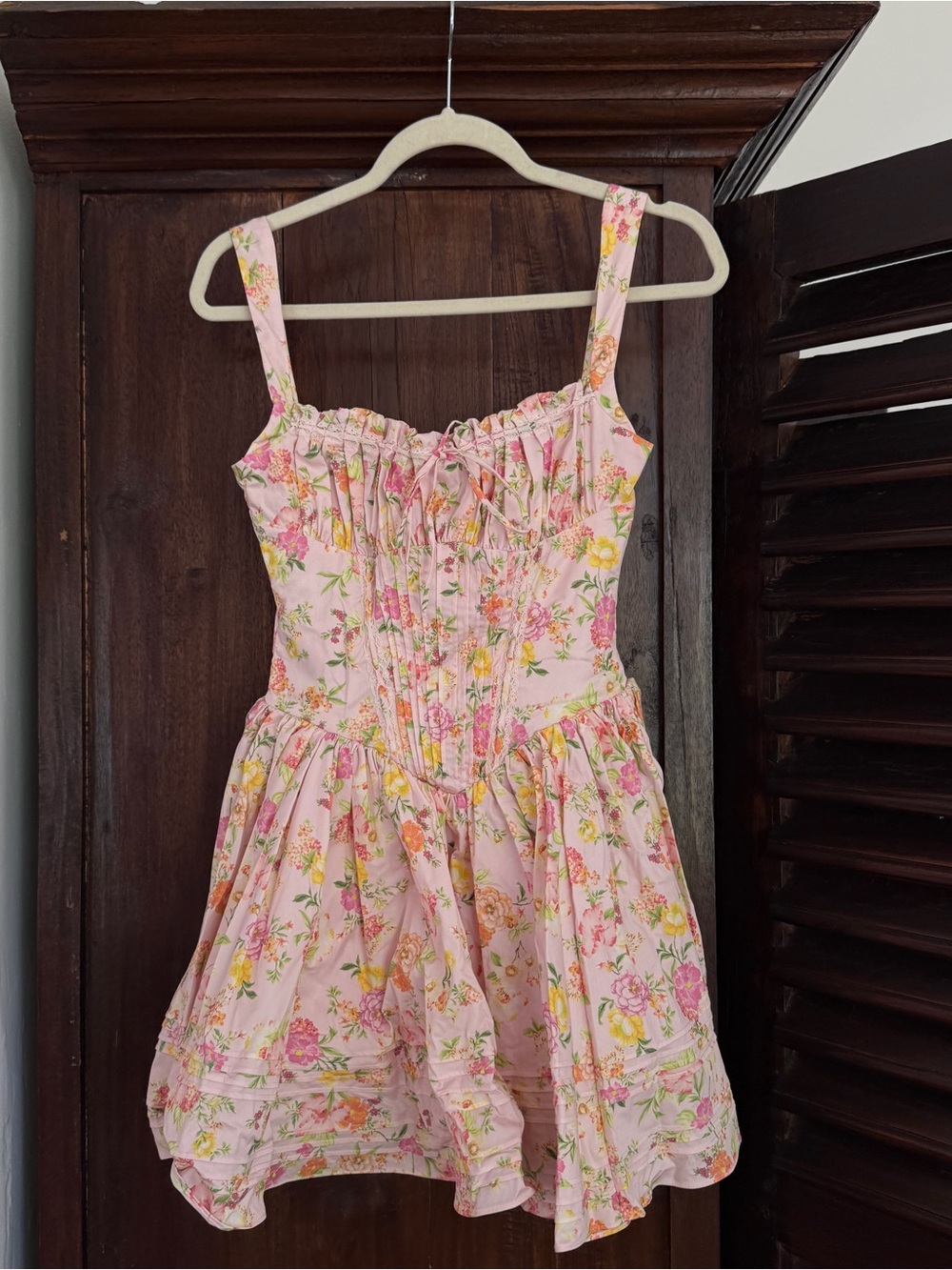 House of CB Pink Floral Sundress with Ruching